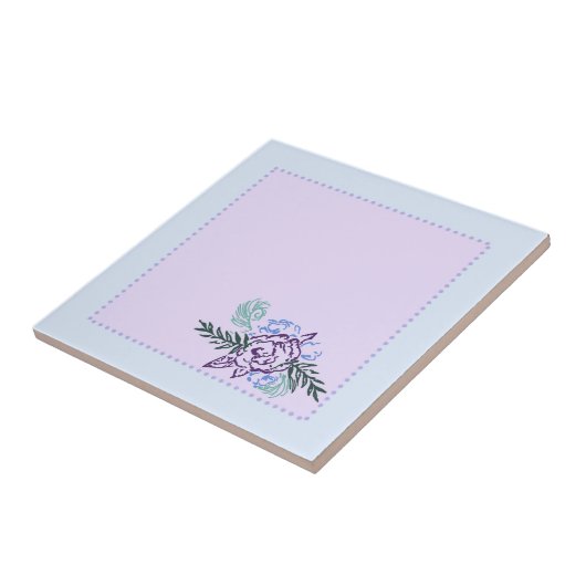 Carreau Aqua Rose décoratif (Côté)