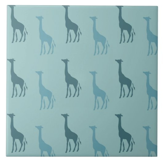 Carreau Aqua Turquoise Giraffe Animal (Devant)
