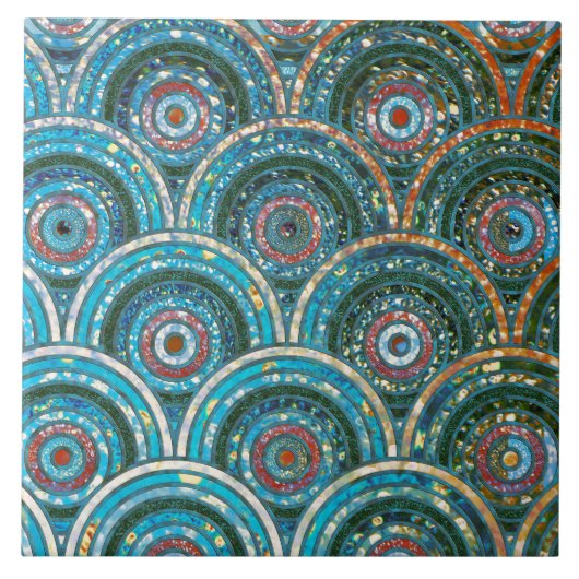 Carreau Aqua Turquoise Parties scintillant à huile métalli (Devant)