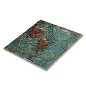 Carreau Aquamarine Blue Red Floral Motifs bio (Côté)