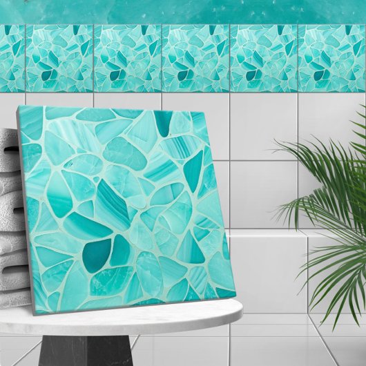 Carreau Aquamarine - cellules abstraites