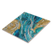 Carreau Aquamarine River Mosaic Art Abstrait (Côté)