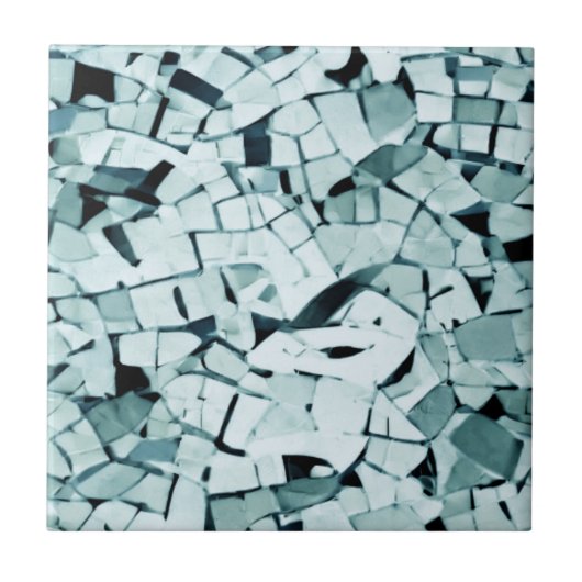 Carreau Aquamarine turquoise en mosaïque (Devant)