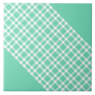 Carreau Aquamarine White Plaid Pattern