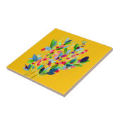 Carreau Aquarelle Abstraite colorée fleurie (Côté)