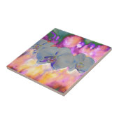 Carreau Aquarelle Abstraite orchidées tropicales (Côté)