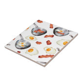 Carreau Aquarelle Bacon & Oeufs Petit déjeuner Alimentatio (Côté)
