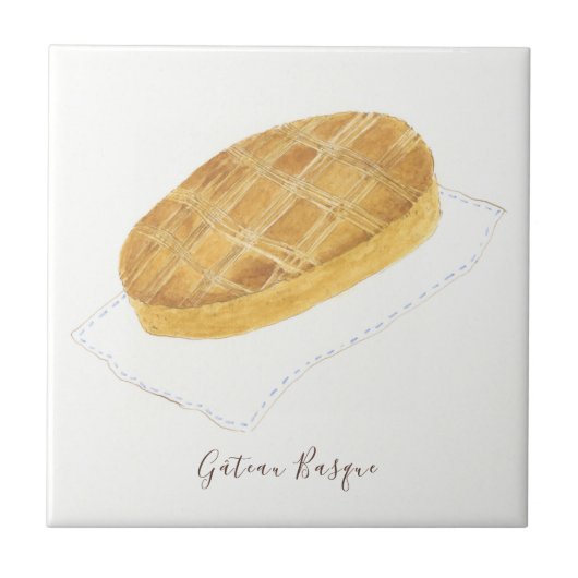 Carreau Aquarelle basque de Gâteau (Devant)