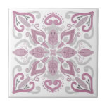 Carreau Aquarelle bio Vieux Accueil Décor rose Gris Blanc<br><div class="desc">Belle aquarelle artistique originale effet moderne rose clair,  gris,  blanc décoratif carreaux céramique design ornement design. Vieille maison bohémienne bohème ambiance chaleureuse avec des tourbillons floraux. Pour d'autres couleurs n'hésitez pas à contacter le concepteur.</div>