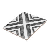 Carreau Aquarelle blanche de charbon Diamant Géométrique (Côté)