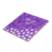 Carreau Aquarelle blanche Empreintes de pattes de chiot te (Côté)