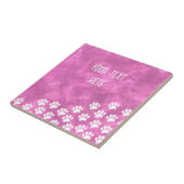 Carreau Aquarelle blanche Empreintes de pattes de chiot te (Côté)