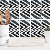 Carreau Aquarelle blanche noire géométrique Abstraite