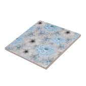 Carreau Aquarelle bleu argent Floral (Côté)