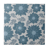 Carreau Aquarelle bleu argent Floral (Devant)