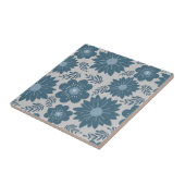 Carreau Aquarelle bleu argent Floral (Côté)