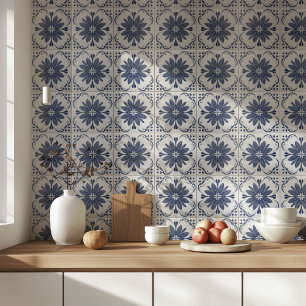 Carreau Aquarelle bleu bleu marine Azulejo Méditerranée