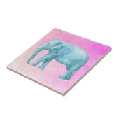 Carreau Aquarelle bleu clair éléphant sur Arrière - plan r (Côté)