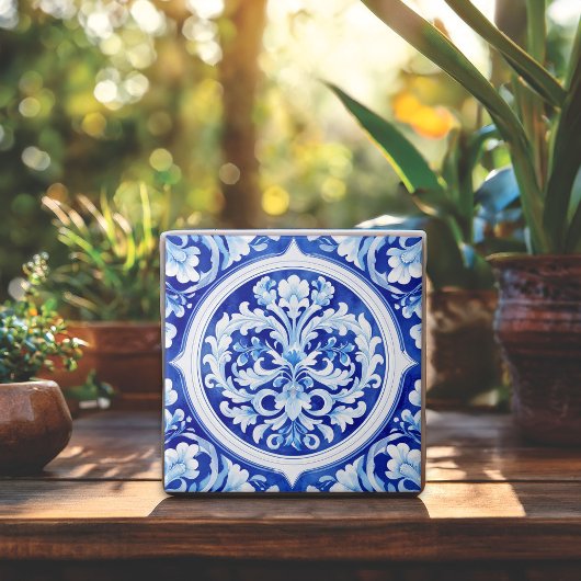 Carreau Aquarelle bleu Dreamy Acanthus Design