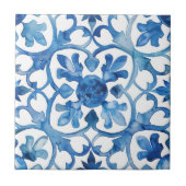 Carreau Aquarelle bleu fleur de lis (Devant)