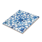 Carreau Aquarelle bleu fleur de lis (Côté)