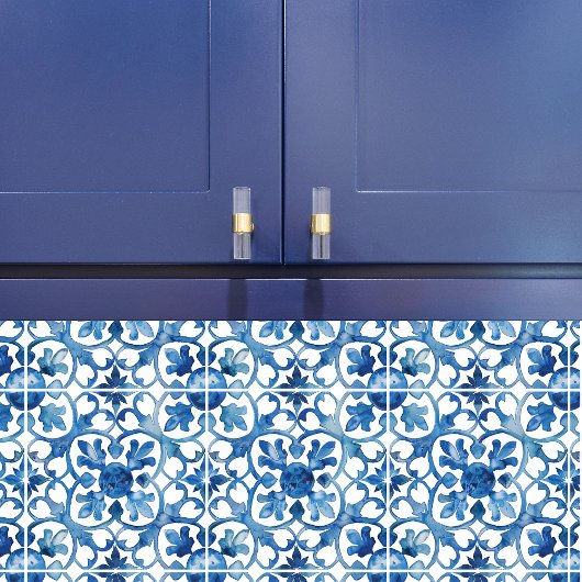 Carreau Aquarelle bleu fleur de lis