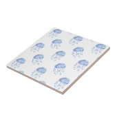 Carreau aquarelle bleu méduse conception de plage (Côté)