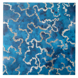 Carreau Aquarelle bleu vague texture