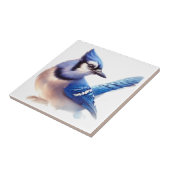 Carreau Aquarelle Blue Jay Bird Art (Côté)