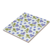 Carreau Aquarelle Blueberry Fruit avec Feuille Bleu clair (Côté)