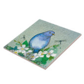 Carreau Aquarelle Bluebird libellules Syringa (Côté)