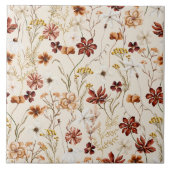 Carreau Aquarelle Boho motif floral (Devant)