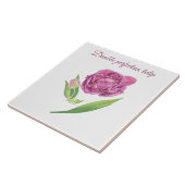 Carreau Aquarelle botanique tulipe à double perfection (Côté)