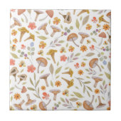 Carreau Aquarelle Champignons et fleurs (Devant)