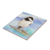 Carreau Aquarelle Chickadee Cute Little Bird Art (Côté)