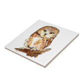 Carreau Aquarelle Chouette Cute Oiseau art (Côté)