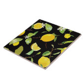 Carreau Aquarelle Citron et Feuille (Côté)