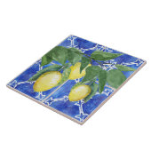 Carreau Aquarelle Citrus Motif de feuillage Citrus Bleu Bl (Côté)