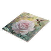 Carreau Aquarelle Colibri et rose (Côté)