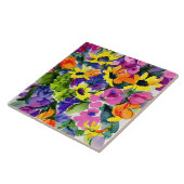 Carreau Aquarelle colorée Art Floral (Côté)