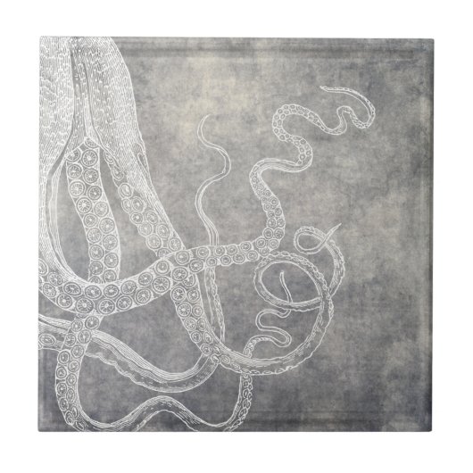Carreau Aquarelle côtière Octopus Eau douce Neutre (Devant)