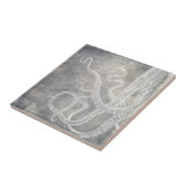 Carreau Aquarelle côtière pieuvre argentée eau neutre (Côté)