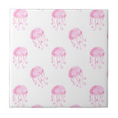 Carreau aquarelle couleur rose méduse conception de plage (Devant)