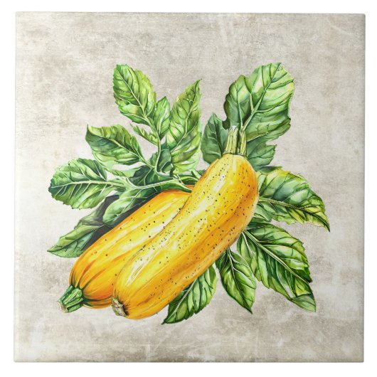 Carreau Aquarelle Courge Jaune Rustique Faux Texture (Devant)