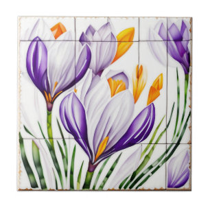 Carreau aquarelle Crocus Nouveau
