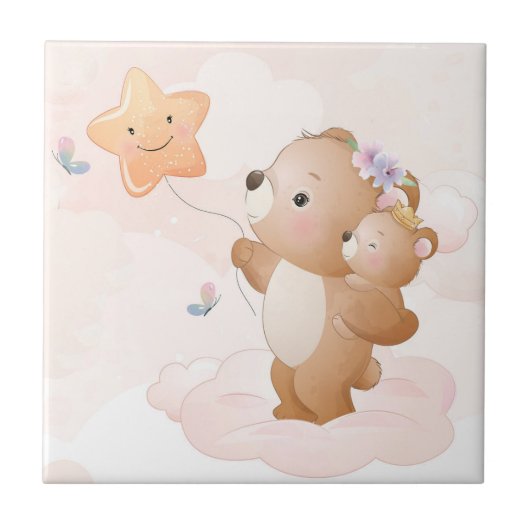 Carreau Aquarelle Cuire arc-en-ciel Souris Animal Art Cera (Devant)