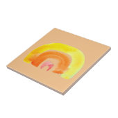 Carreau Aquarelle d'amour arc-en-ciel orange (Côté)