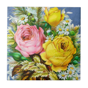 Carreau Aquarelle de bouquet floral d'automne