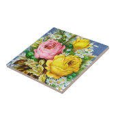 Carreau Aquarelle de bouquet floral d'automne (Côté)