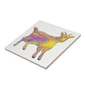 Carreau Aquarelle de chèvre colorée (Côté)